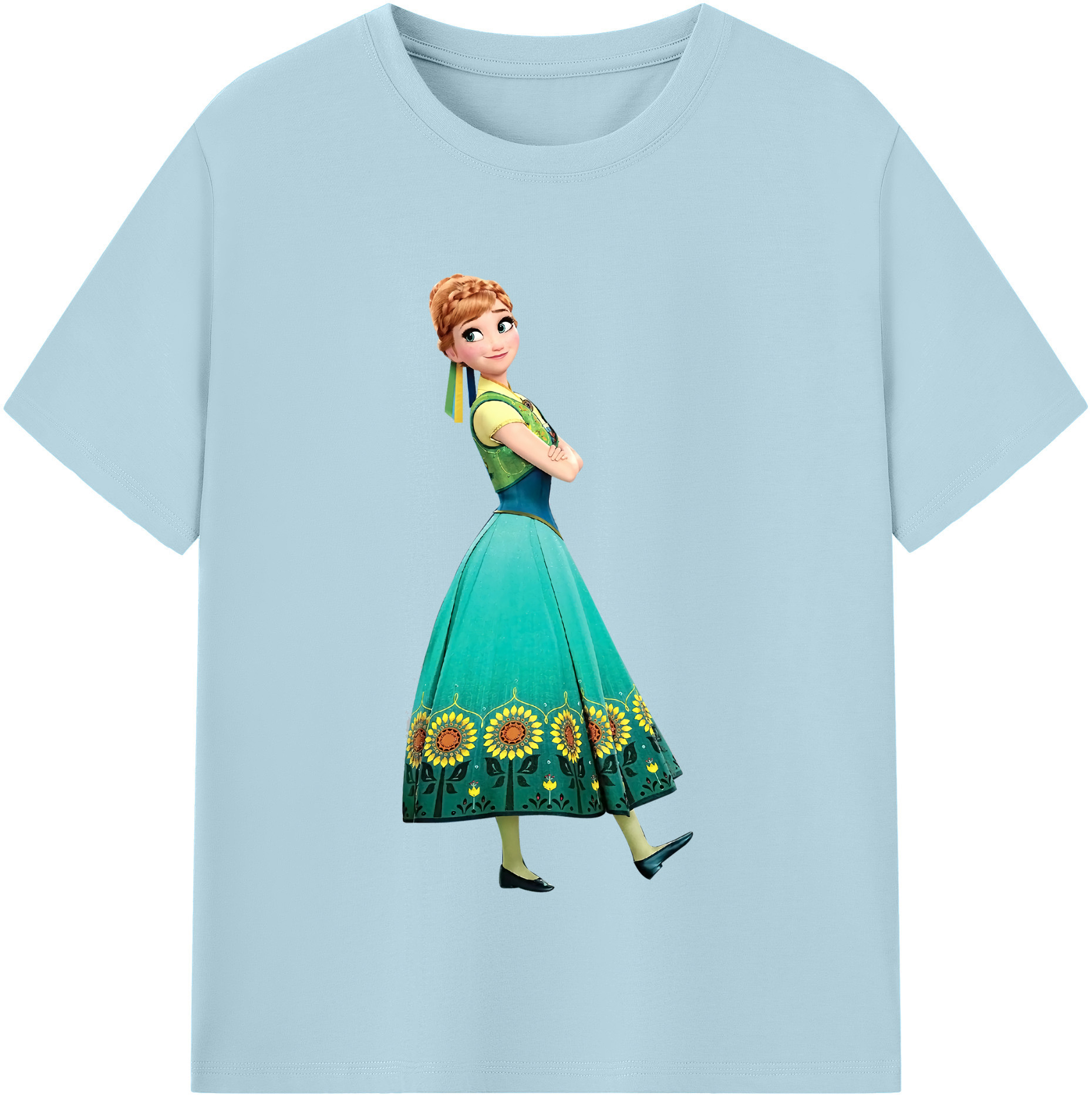 （画像用） アナと雪の女王 アンナ エルサ Frozen Anna Elsa 綿100％半袖Tシャツ（フロントプリント）